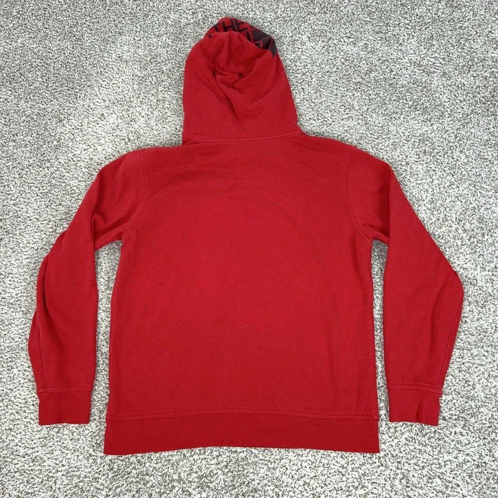 The North‎ Face Hoodie Mens Large Red Pullover Fleece Sweatshirt Logo Outdoor